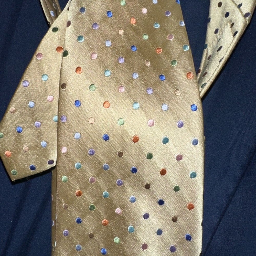 Elegant Gold Polka Dot Tie - Picture 2 of 3